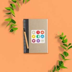 Notitieboekje + balpen (lijntjespapier)